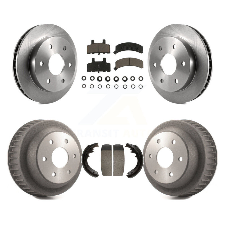 Front Rear Disc Brake Rotors Ceramic Pads And Drum Kit For 1997 Chevrolet K2500 With 6 Lug Wheels K8C-102493