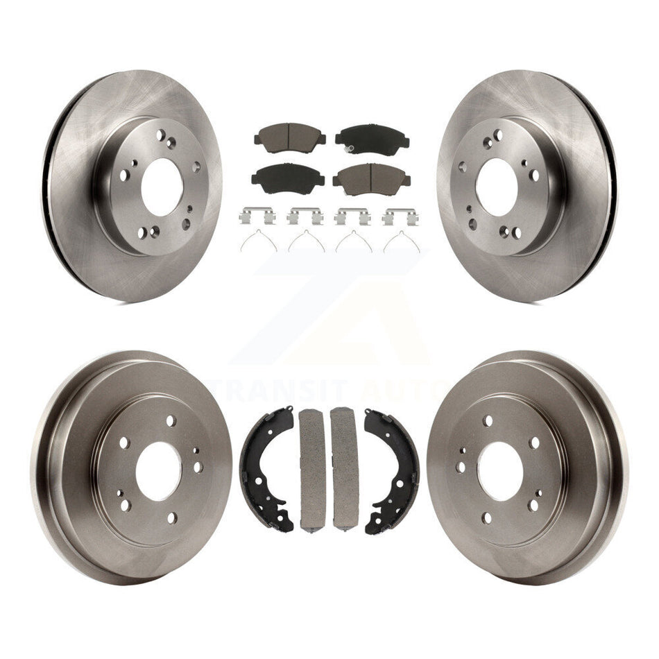 Front Rear Disc Brake Rotors Ceramic Pads And Drum Kit For Honda Civic K8C-102495