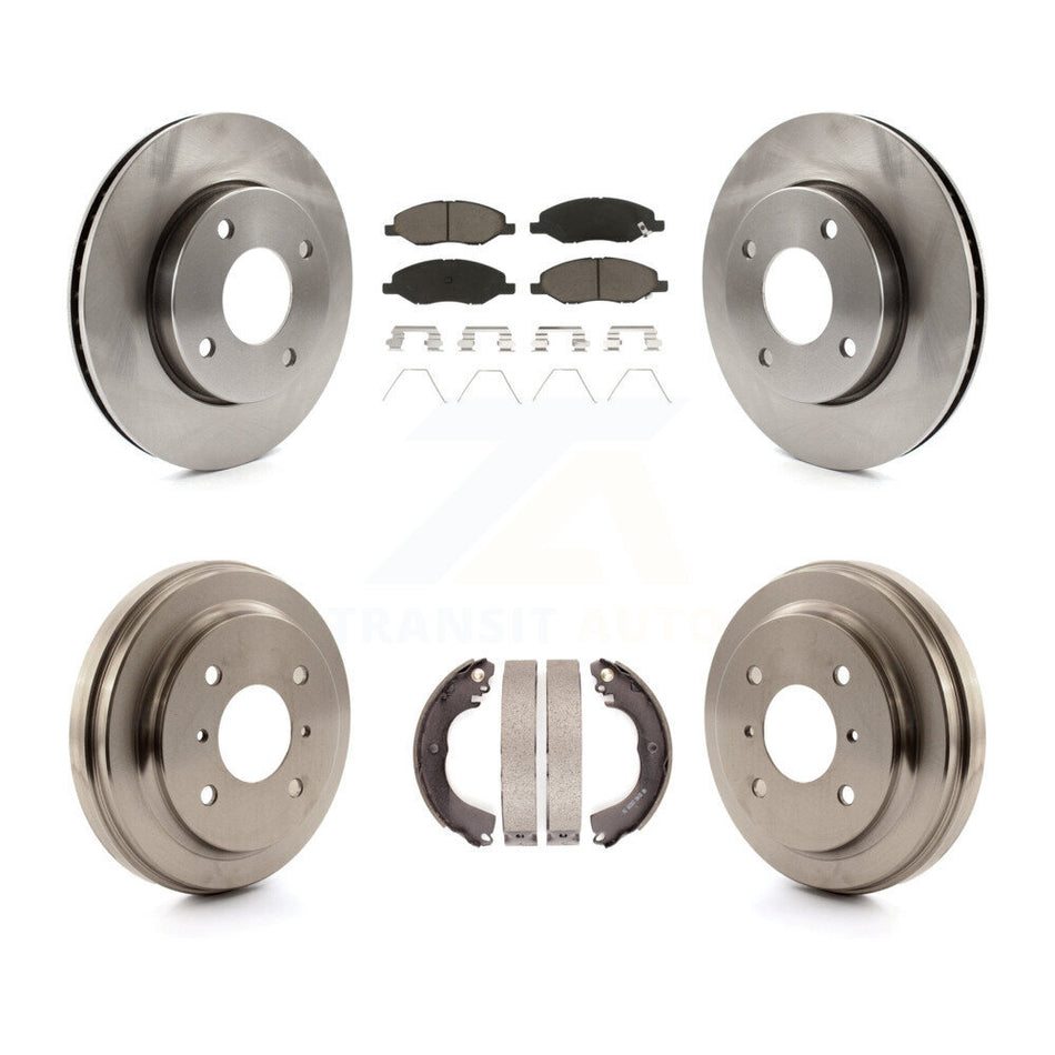 Front Rear Disc Brake Rotors Ceramic Pads And Drum Kit For 2009-2011 Nissan Versa 1.6L K8C-102498