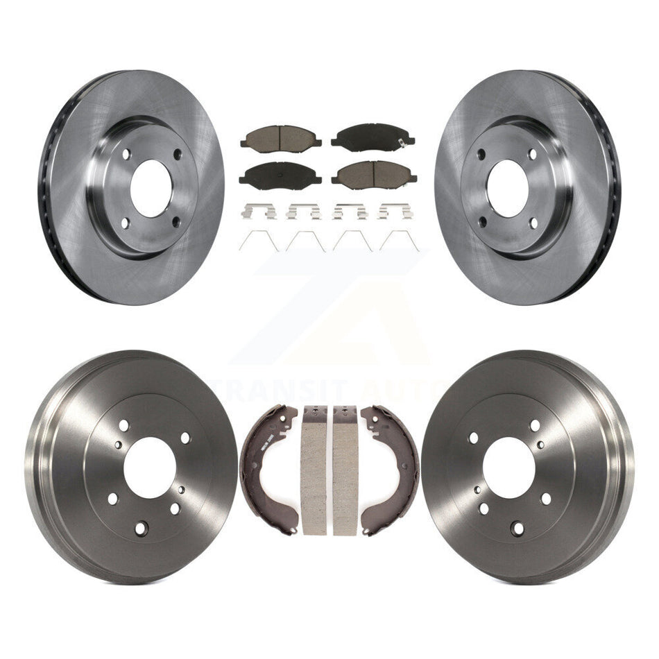 Front Rear Disc Brake Rotors Ceramic Pads And Drum Kit For 2008 Nissan Versa 4-Wheel ABS K8C-102500