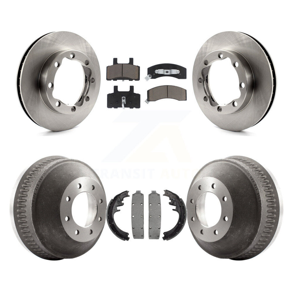 Front Rear Disc Brake Rotors Ceramic Pads And Drum Kit For 1988-1989 K3500 Chevrolet GMC K8C-102503