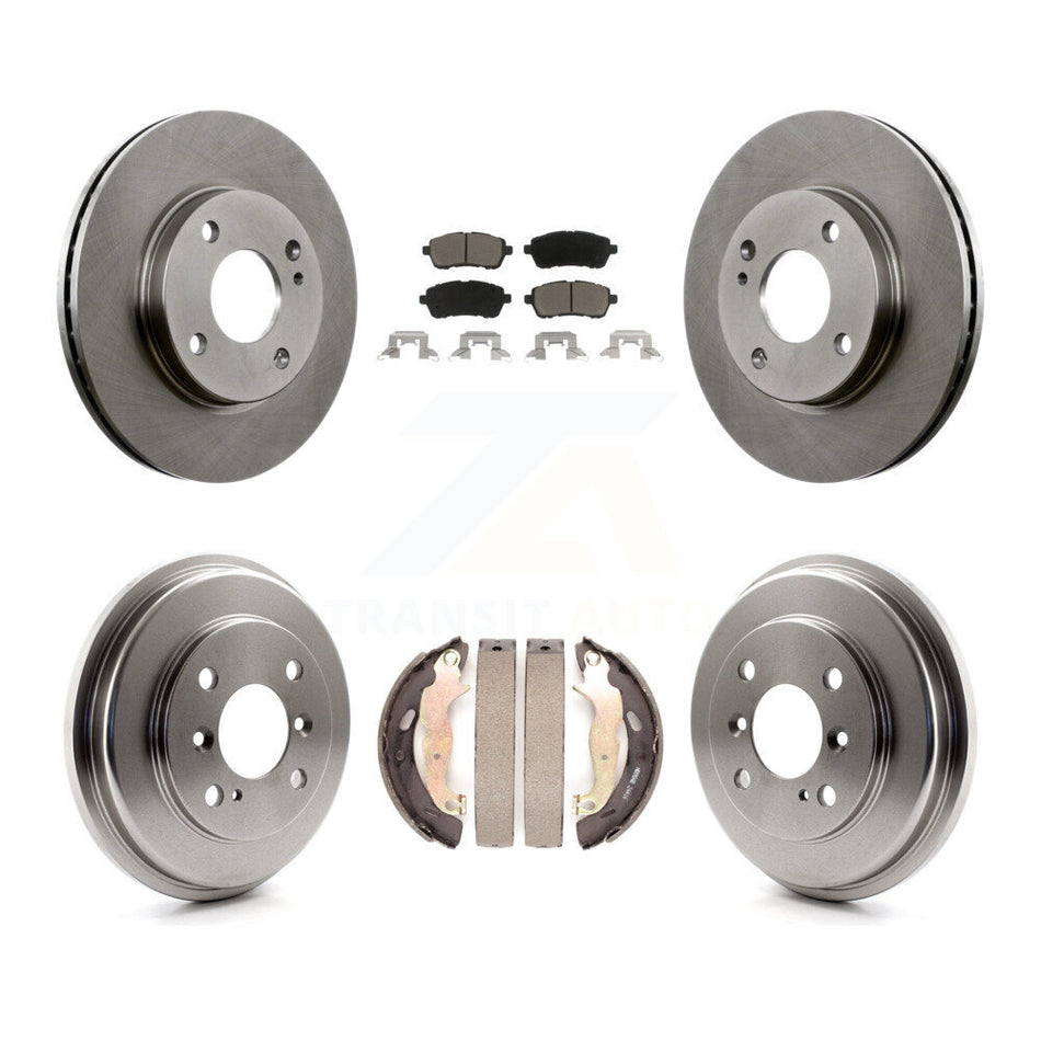 Front Rear Disc Brake Rotors Ceramic Pads And Drum Kit For Ford Fiesta K8C-102507