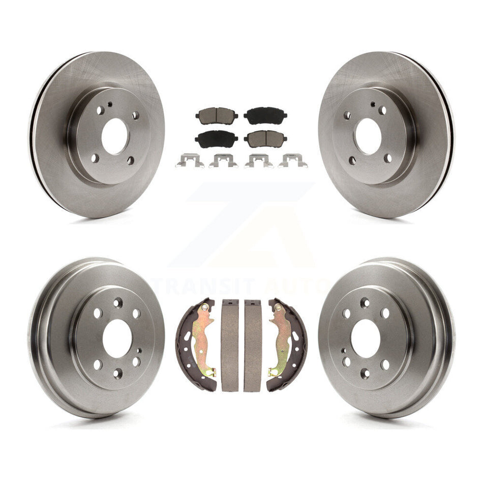 Front Rear Disc Brake Rotors Ceramic Pads And Drum Kit For 2011-2014 Mazda 2 K8C-102514