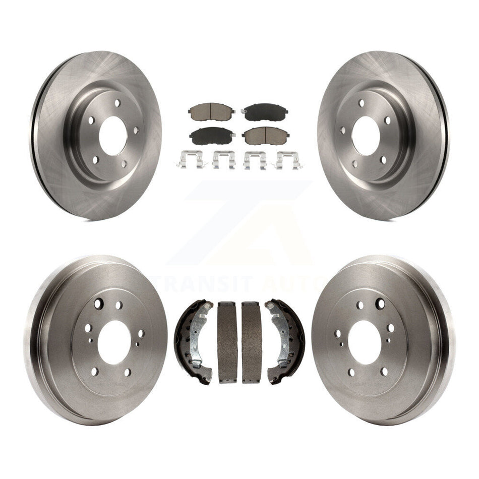 Front Rear Disc Brake Rotors Ceramic Pads And Drum Kit For 2017-2019 Nissan Sentra Turbocharged K8C-102516