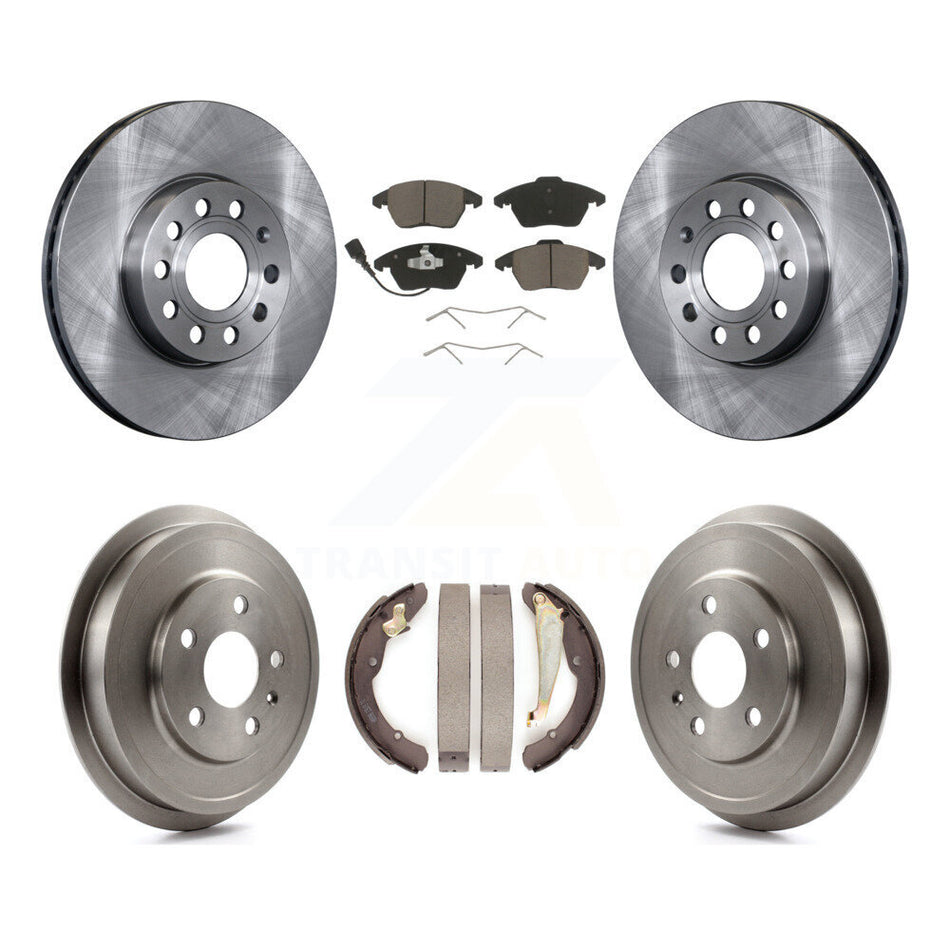 Front Rear Disc Brake Rotors Ceramic Pads And Drum Kit For Volkswagen Jetta Beetle With 288mm Diameter Rotor K8C-102521