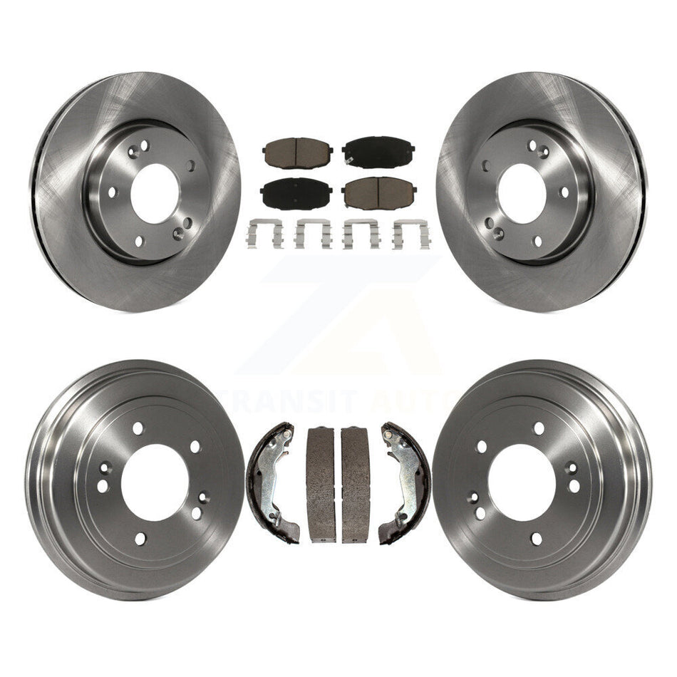 Front Rear Disc Brake Rotors Ceramic Pads And Drum Kit For 2009 Hyundai Elantra Touring K8C-102525