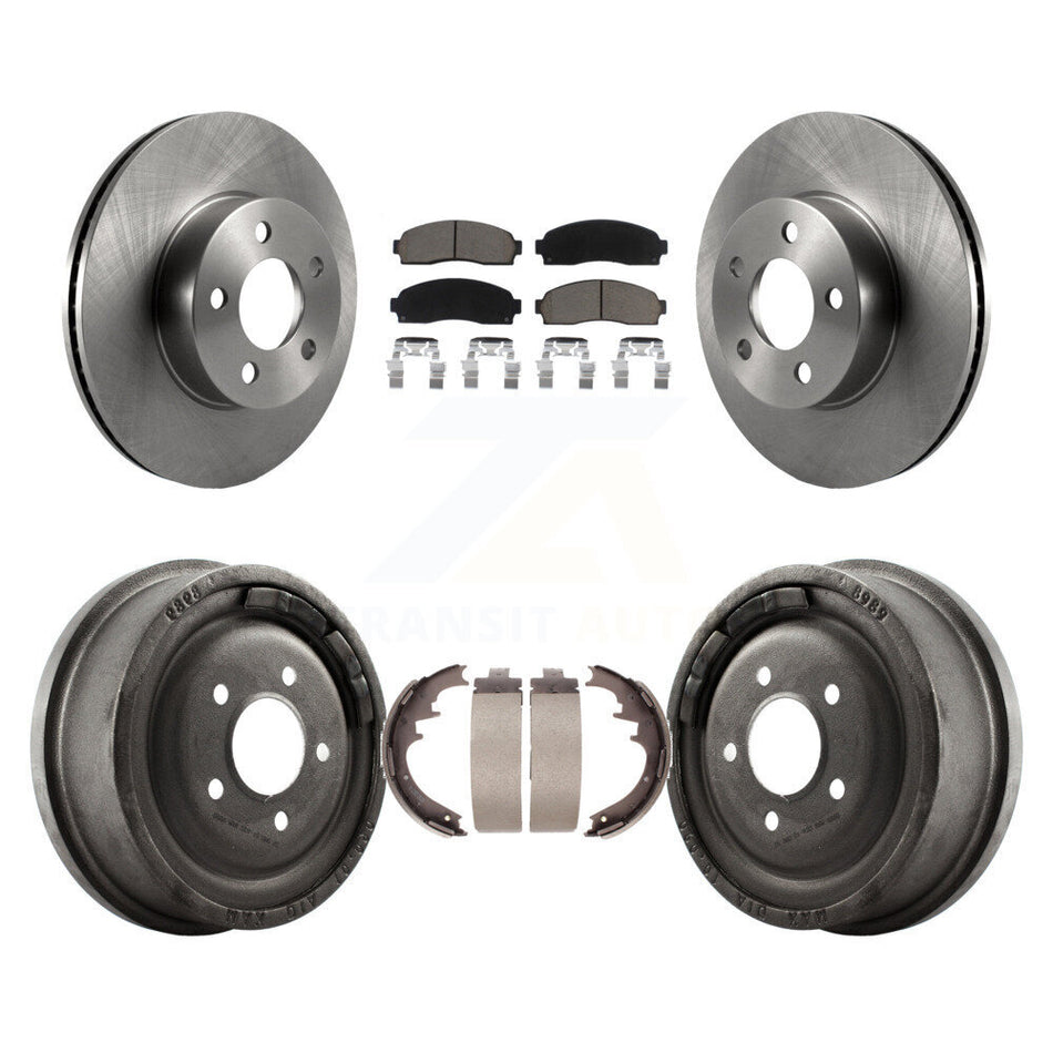 Front Rear Disc Brake Rotors Ceramic Pads And Drum Kit For Ford Ranger Mazda B4000 With 10" Diameter K8C-102536