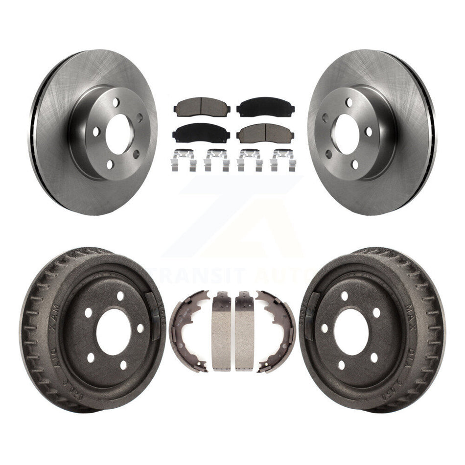 Front Rear Disc Brake Rotors Ceramic Pads And Drum Kit For 2004-2009 Ford Ranger 4WD With 9" Diameter K8C-102538