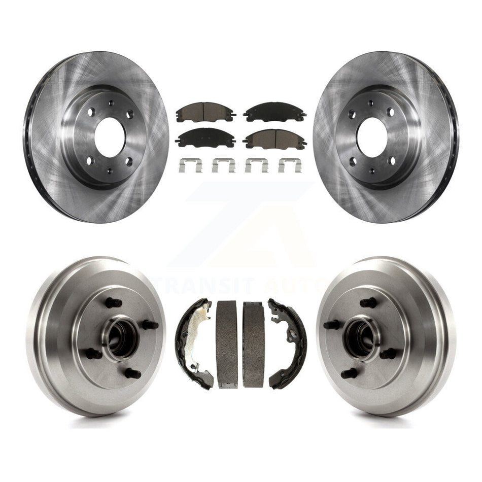 Front Rear Disc Brake Rotors Ceramic Pads And Drum Kit For 2009-2011 Ford Focus K8C-102558