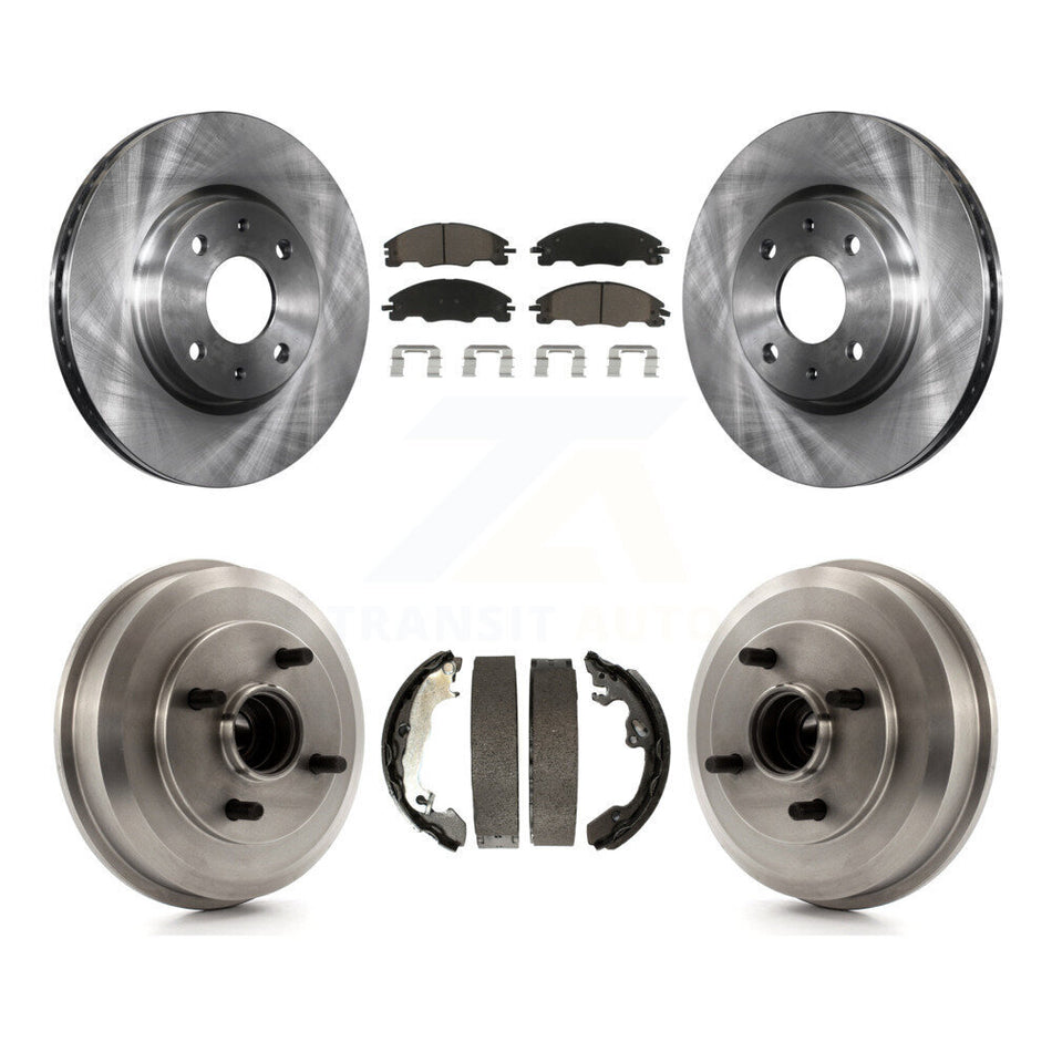 Front Rear Disc Brake Rotors Ceramic Pads And Drum Kit For 2008 Ford Focus Wheel Bearing Includes K8C-102559