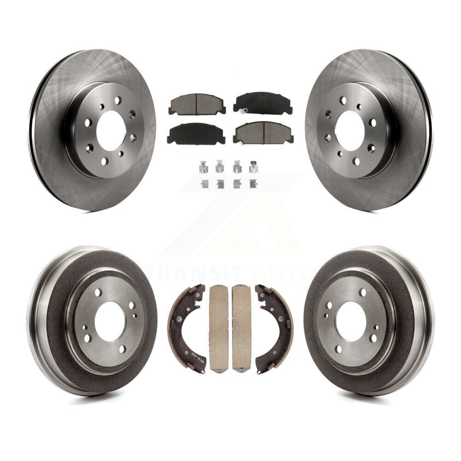 Front Rear Disc Brake Rotors Ceramic Pads And Drum Kit For 1997 Honda Civic LX with 4-Wheel ABS K8C-102572