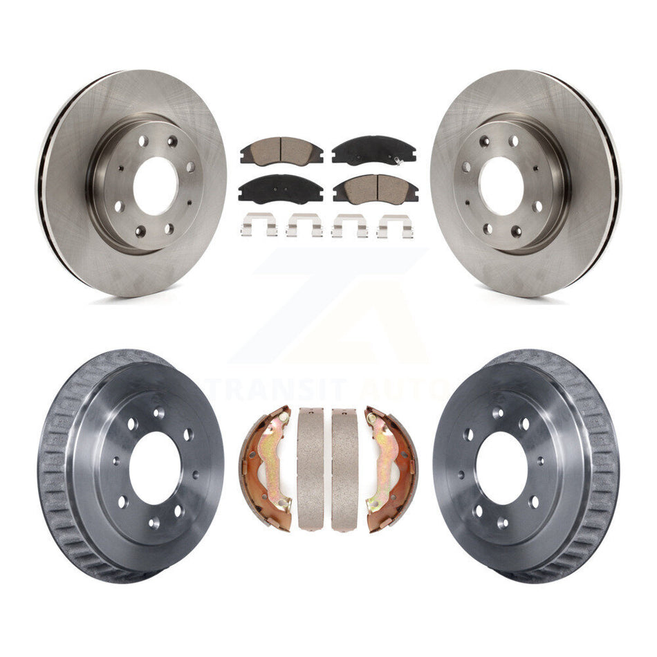 Front Rear Disc Brake Rotors Ceramic Pads And Drum Kit For 2007-2009 Kia Spectra K8C-102577