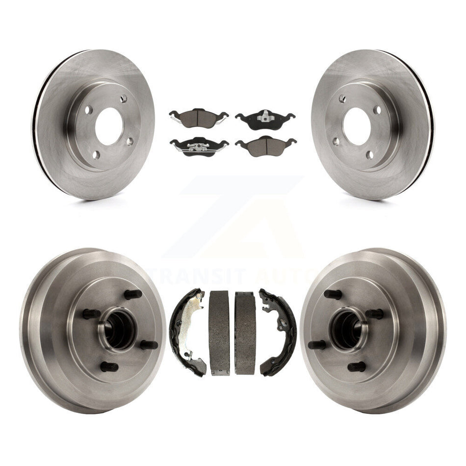 Front Rear Disc Brake Rotors Ceramic Pads And Drum Kit For Ford Focus Wheel Bearing Includes K8C-102590