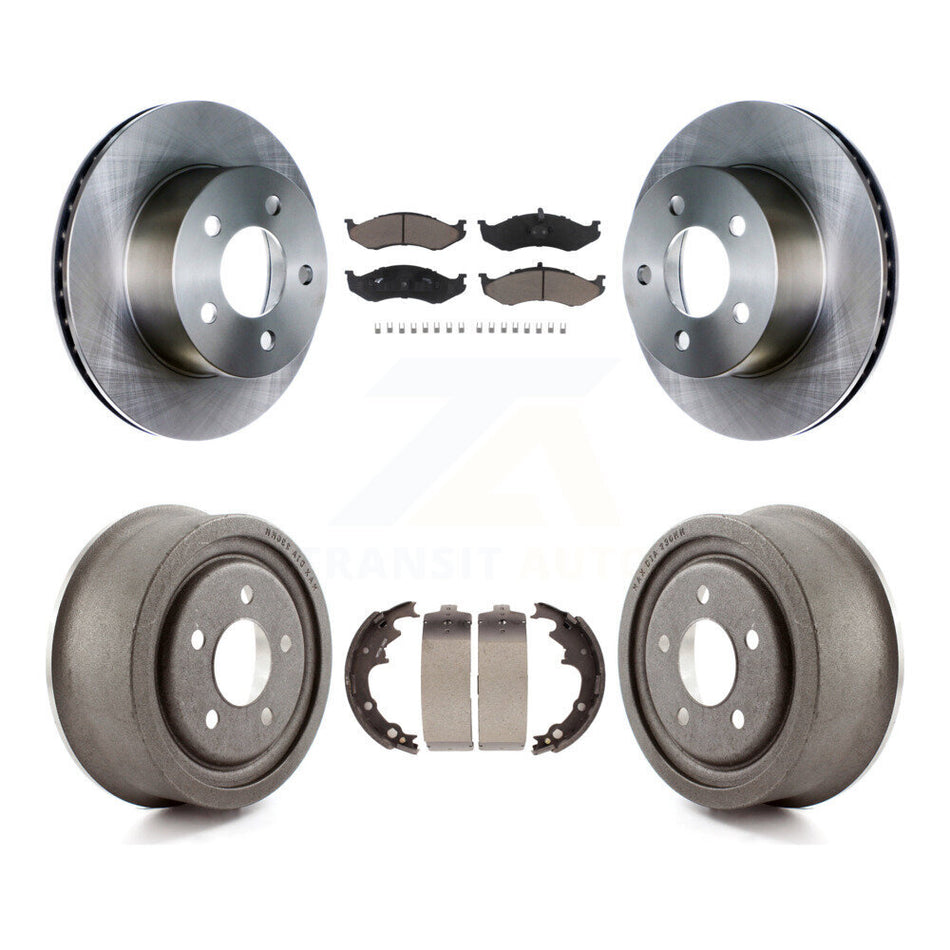 Front Rear Disc Brake Rotors Ceramic Pads And Drum Kit For Jeep Wrangler Cherokee K8C-102611
