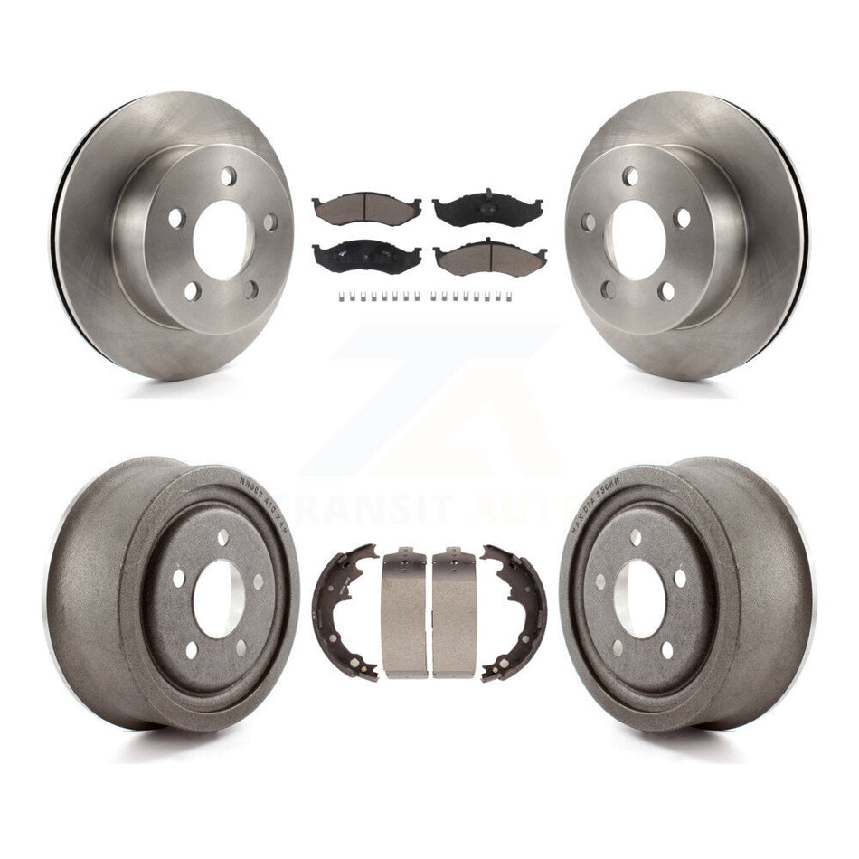 Front Rear Disc Brake Rotors Ceramic Pads And Drum Kit For Jeep Wrangler K8C-102613