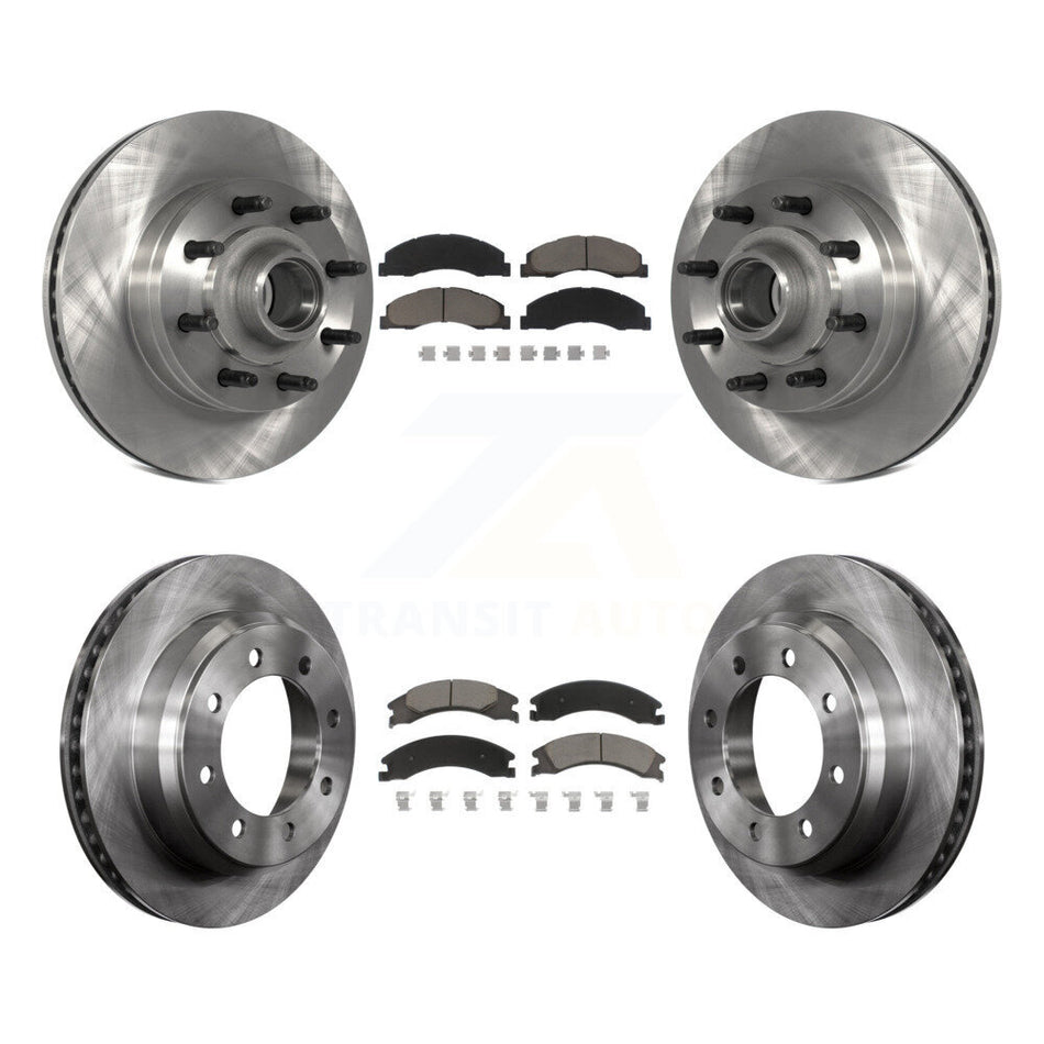 Front Rear Disc Brake Rotors And Ceramic Pads Kit For Ford E-350 Super Duty E-250 E-150 Econoline K8C-102616