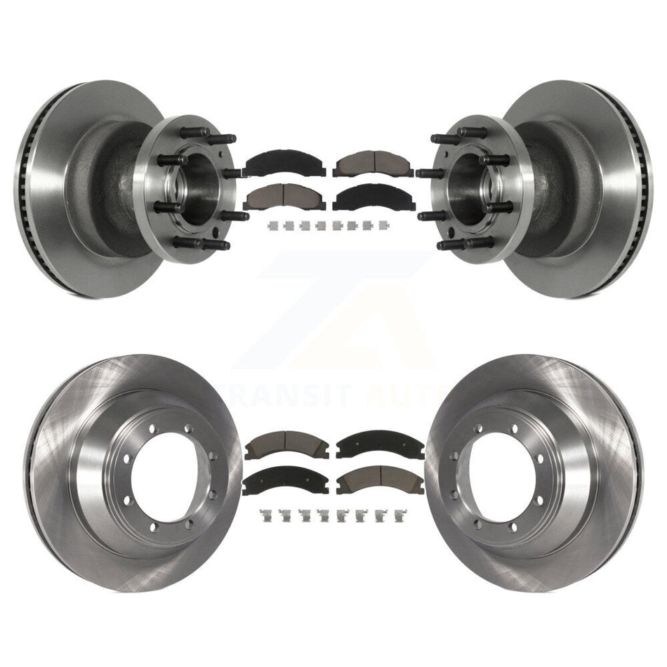 Front Rear Disc Brake Rotors And Ceramic Pads Kit For Ford E-450 Super Duty K8C-102618