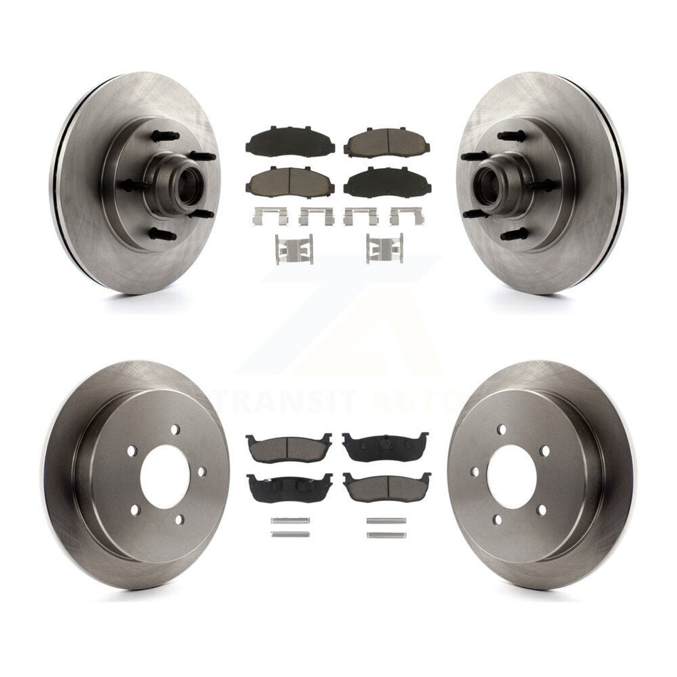 Front Rear Disc Brake Rotors And Ceramic Pads Kit For Ford F-150 K8C-102625