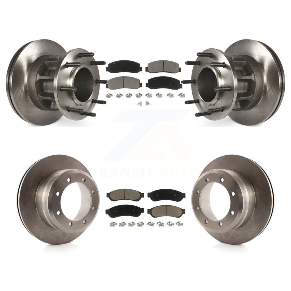 Front Rear Disc Brake Rotors And Ceramic Pads Kit For 2009-2010 Ford F-350 Super Duty RWD With Dual Wheels K8C-102627