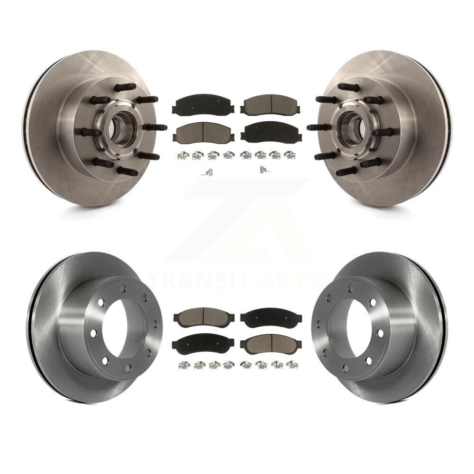Front Rear Disc Brake Rotors And Ceramic Pads Kit For Ford F-250 Super Duty F-350 RWD K8C-102628