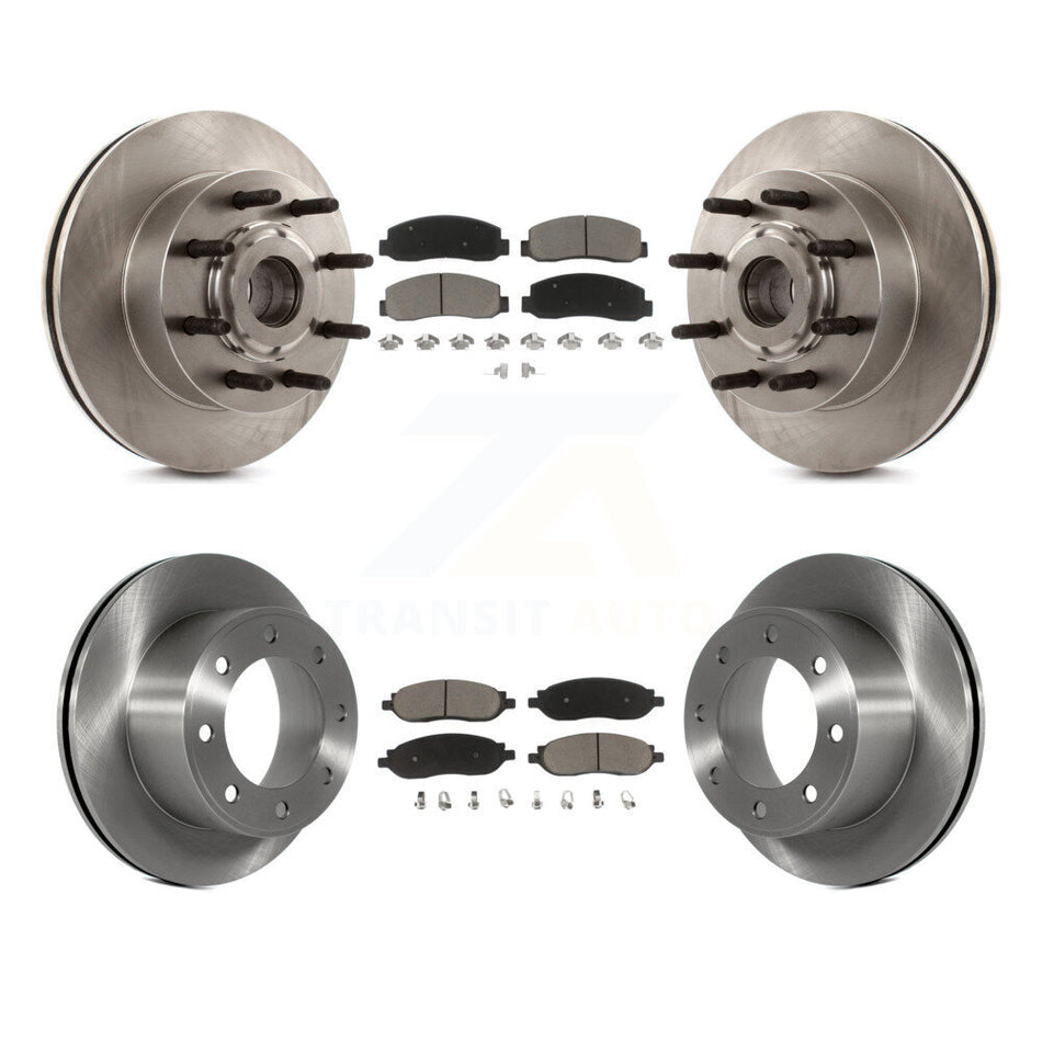 Front Rear Disc Brake Rotors And Ceramic Pads Kit For 2005-2007 Ford F-250 Super Duty F-350 RWD K8C-102629