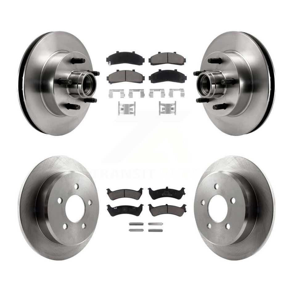 Front Rear Disc Brake Rotors And Ceramic Pads Kit For 1998-2001 Ford Ranger RWD with 2-Wheel ABS Coil front springs K8C-102632