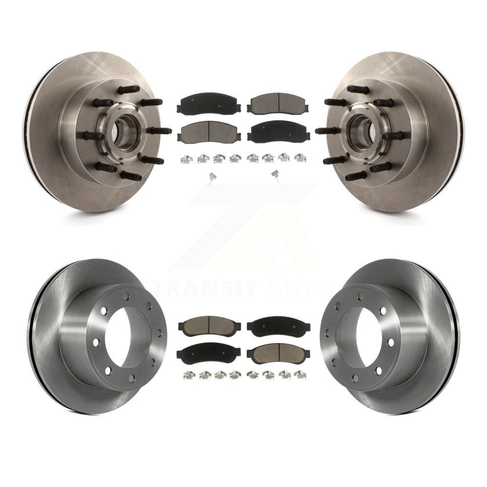 Front Rear Disc Brake Rotors And Ceramic Pads Kit For Ford F-250 Super Duty F-350 With Single Wheels RWD K8C-102635