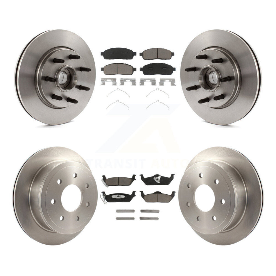 Front Rear Disc Brake Rotors And Ceramic Pads Kit For Ford F-150 Lincoln Mark LT RWD K8C-102639