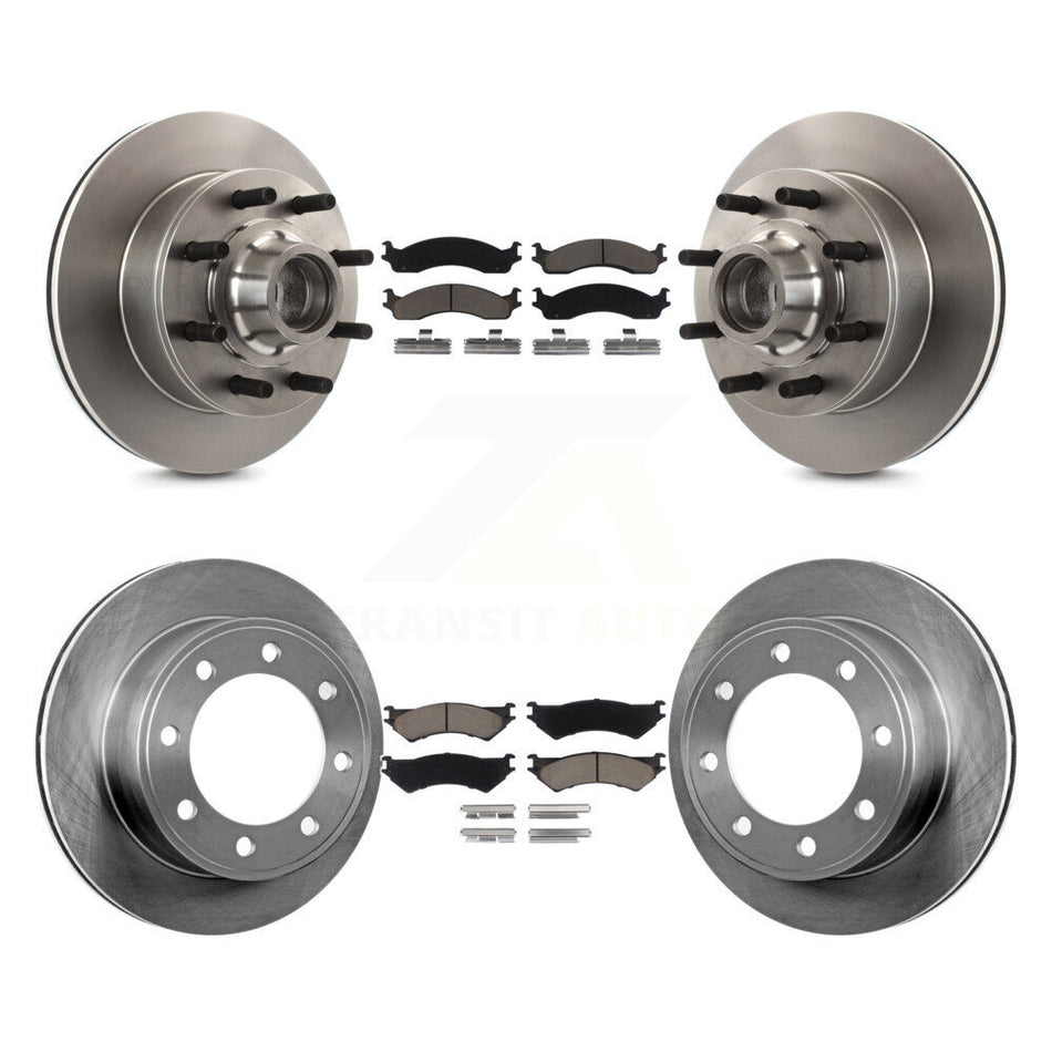 Front Rear Disc Brake Rotors And Ceramic Pads Kit For Ford E-250 Econoline E-350 Super Duty Club Wagon K8C-102645