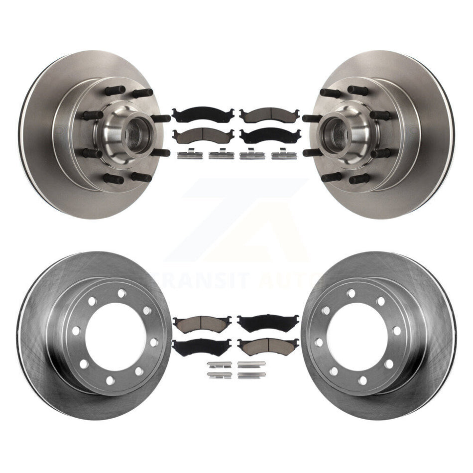 Front Rear Disc Brake Rotors And Ceramic Pads Kit For Ford E-250 Econoline E-350 Super Duty Club Wagon K8C-102645
