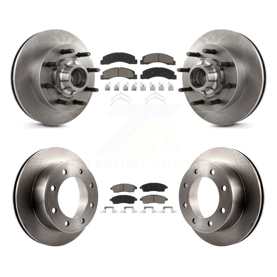Front Rear Disc Brake Rotors And Ceramic Pads Kit For 2003-2004 Ford F-250 Super Duty F-350 Excursion K8C-102646