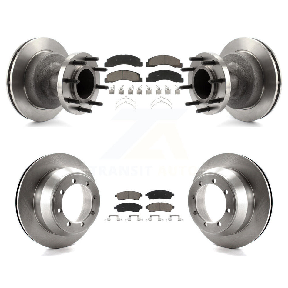 Front Rear Disc Brake Rotors And Ceramic Pads Kit For Ford F-350 Super Duty K8C-102649