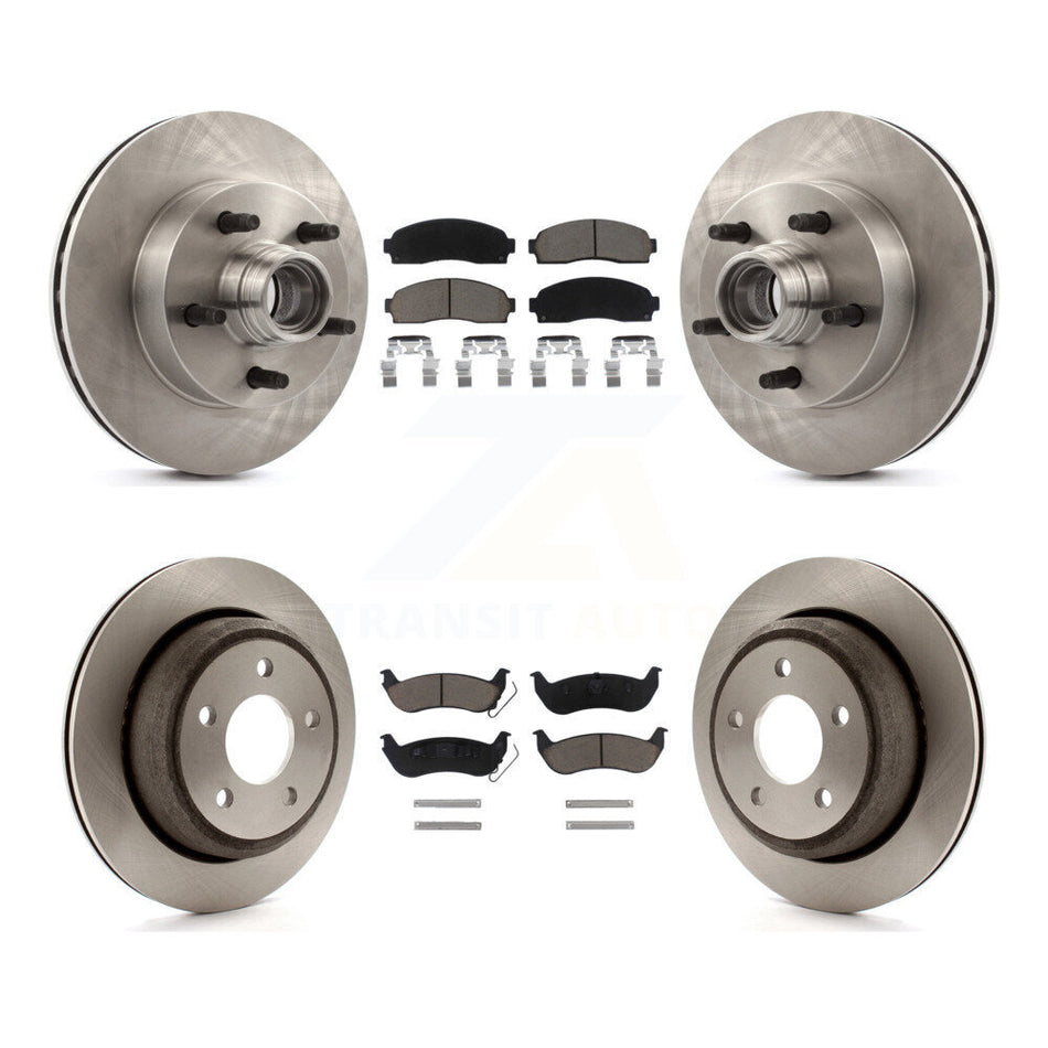 Front Rear Disc Brake Rotors And Ceramic Pads Kit For 2010 Mazda B2300 With 10.25" Diameter Rotor K8C-102655