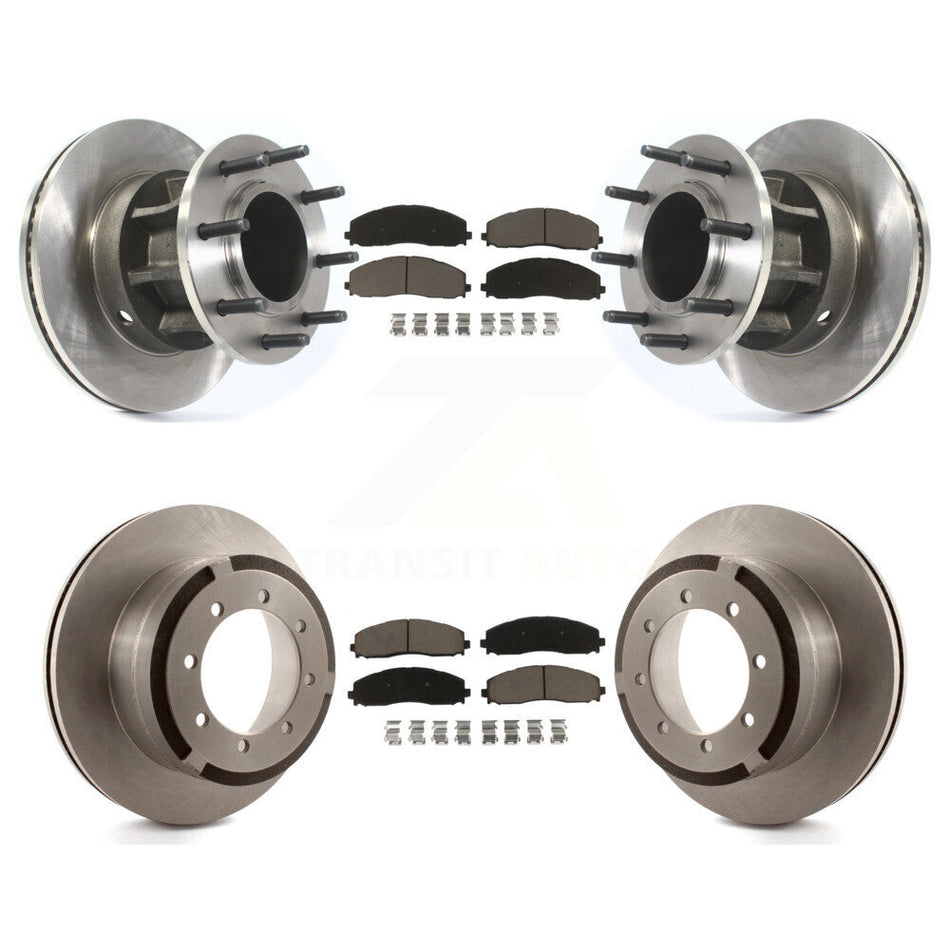 Front Rear Disc Brake Rotors And Ceramic Pads Kit For Ford F-350 Super Duty F-250 With Dual Wheels K8C-102661