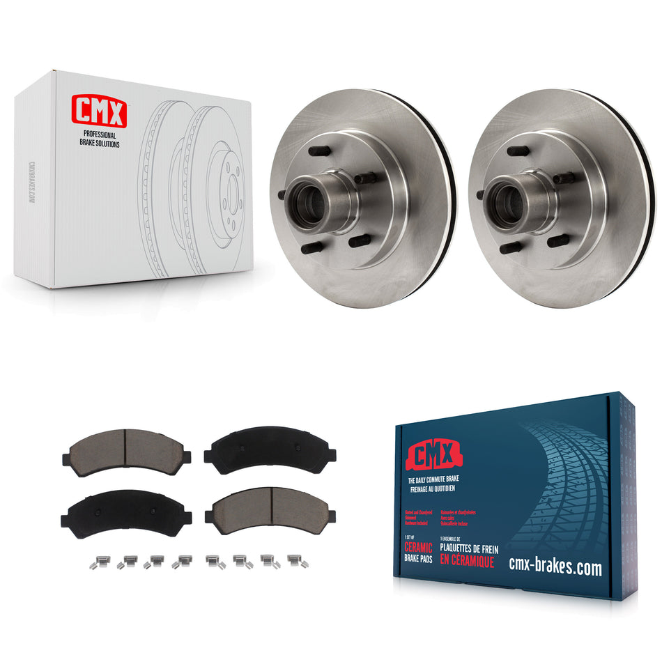 Front Disc Brake Rotors Hub Assembly And Ceramic Pads Kit For 2000 Chevrolet Blazer RWD K8C-102681