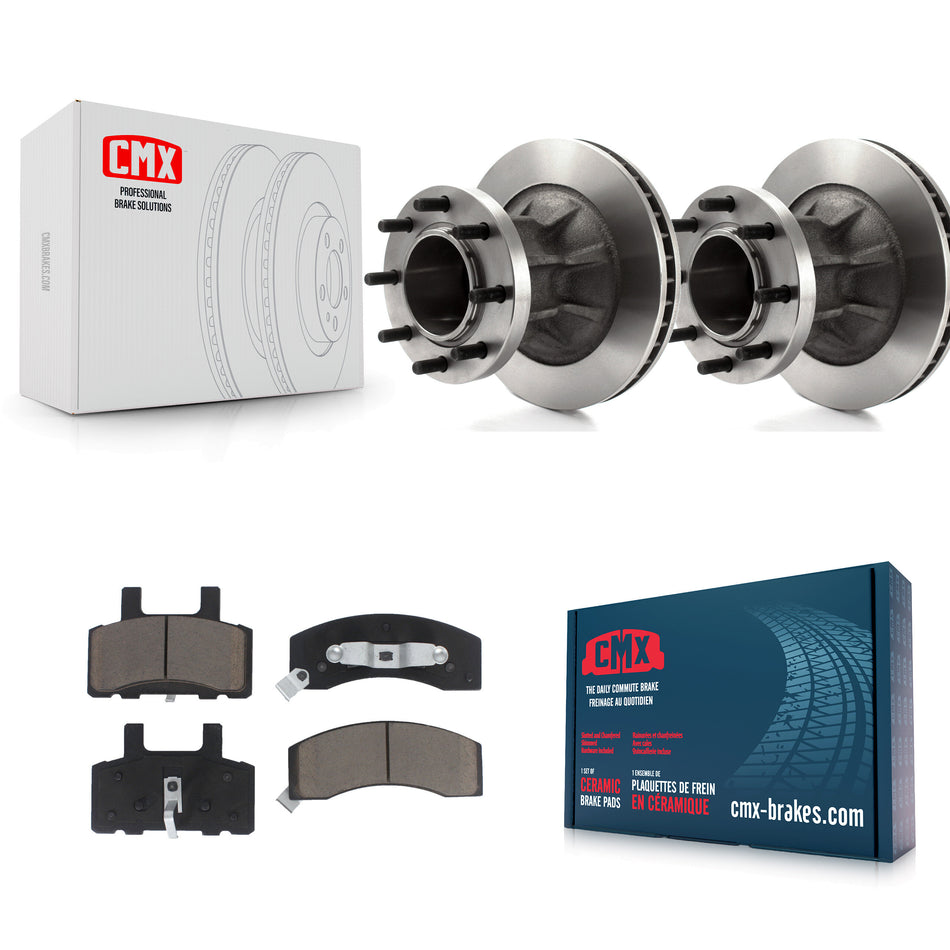 Front Disc Brake Rotors Hub Assembly And Ceramic Pads Kit For Chevrolet Express 3500 C3500 GMC Savana C35 K8C-102704