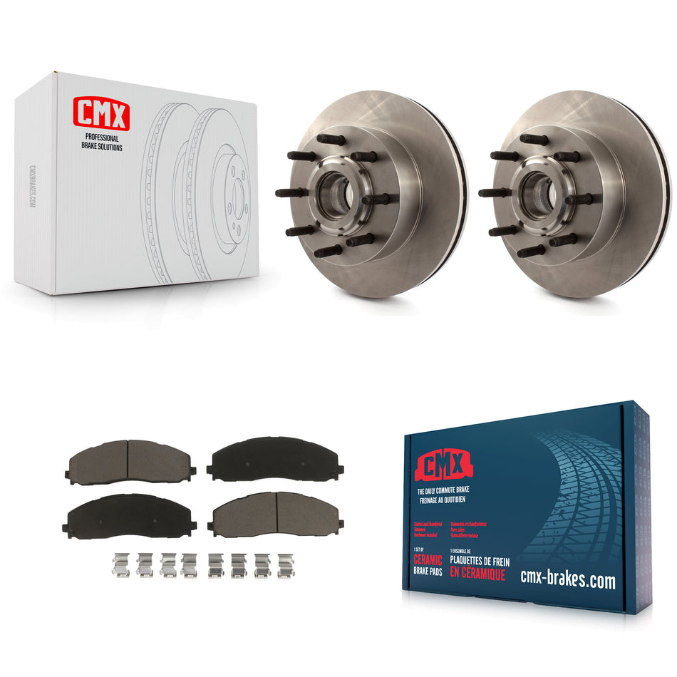 Front Disc Brake Rotors Hub Assembly And Ceramic Pads Kit For 2013-2013 Ford F-250 Super Duty F-350 K8C-102717