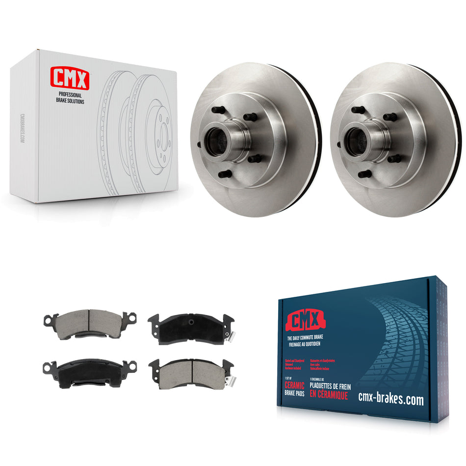 Front Brake Rotors & Ceramic Pad Kit For Chevrolet C10 G20 GMC Cadillac C1500 G2500 Fleetwood R10 Brougham K5 Blazer R1500 Suburban G10 DeVille G1500 Commercial Chassis Jimmy K8C-102718