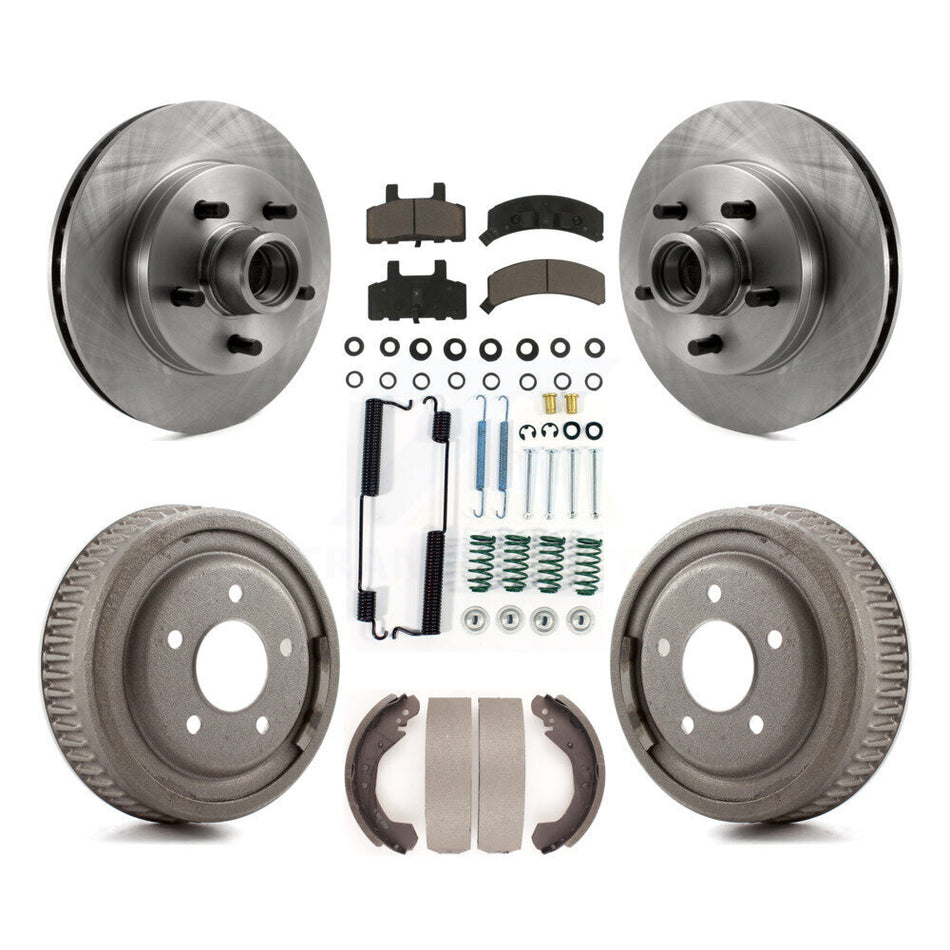 Front Rear Disc Brake Rotors Hub Assembly Ceramic Pads And Drum Kit (7Pc) For GMC Yukon K8C-102724