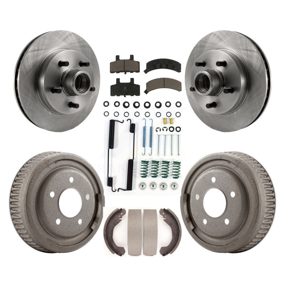 Front Rear Disc Brake Rotors Hub Assembly Ceramic Pads And Drum Kit (7Pc) For GMC Yukon K8C-102724
