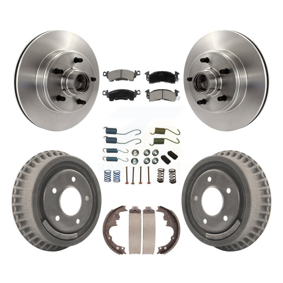 Front Rear Disc Brake Rotors Hub Assembly Ceramic Pads And Drum Kit (7Pc) For Chevrolet Astro GMC Safari K8C-102743