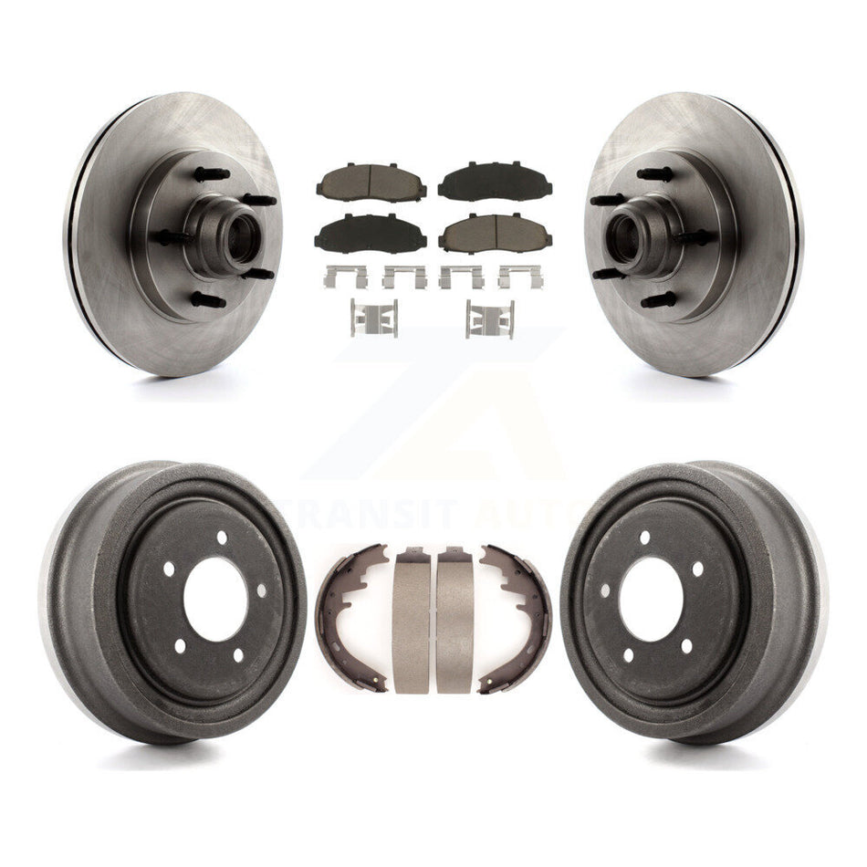 Front Rear Disc Brake Rotors Hub Assembly Ceramic Pads And Drum Kit For Ford F-150 K8C-102762