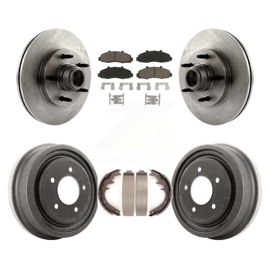 Front Rear Disc Brake Rotors Hub Assembly Ceramic Pads And Drum Kit For Ford F-150 K8C-102762