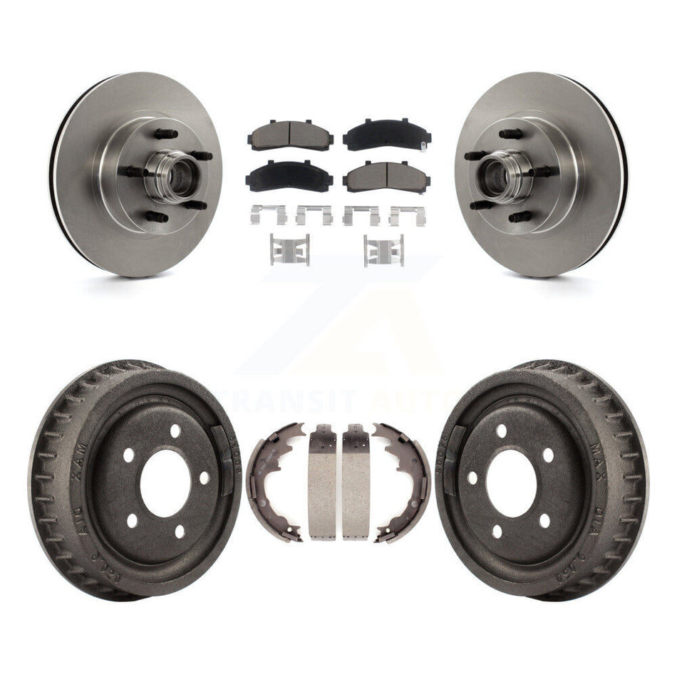 Front Rear Disc Brake Rotors Hub Assembly Ceramic Pads And Drum Kit For Ford Ranger With 9" Diameter K8C-102766