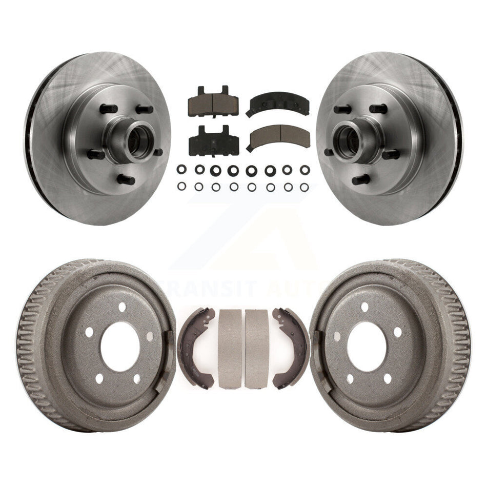 Front Rear Disc Brake Rotors Hub Assembly Ceramic Pads And Drum Kit For GMC Yukon K8C-102783