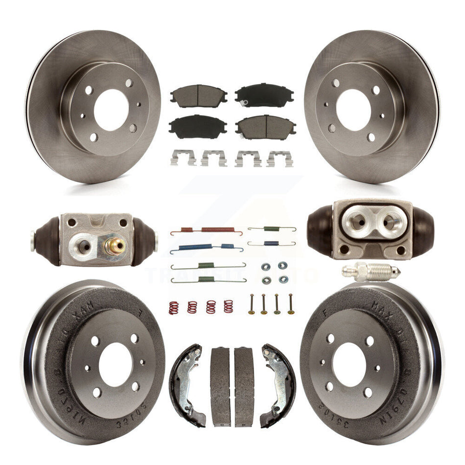 Front Rear Disc Brake Rotors Ceramic Pads And Drum Kit (9Pc) For 2003-2005 Hyundai Accent K8C-102792