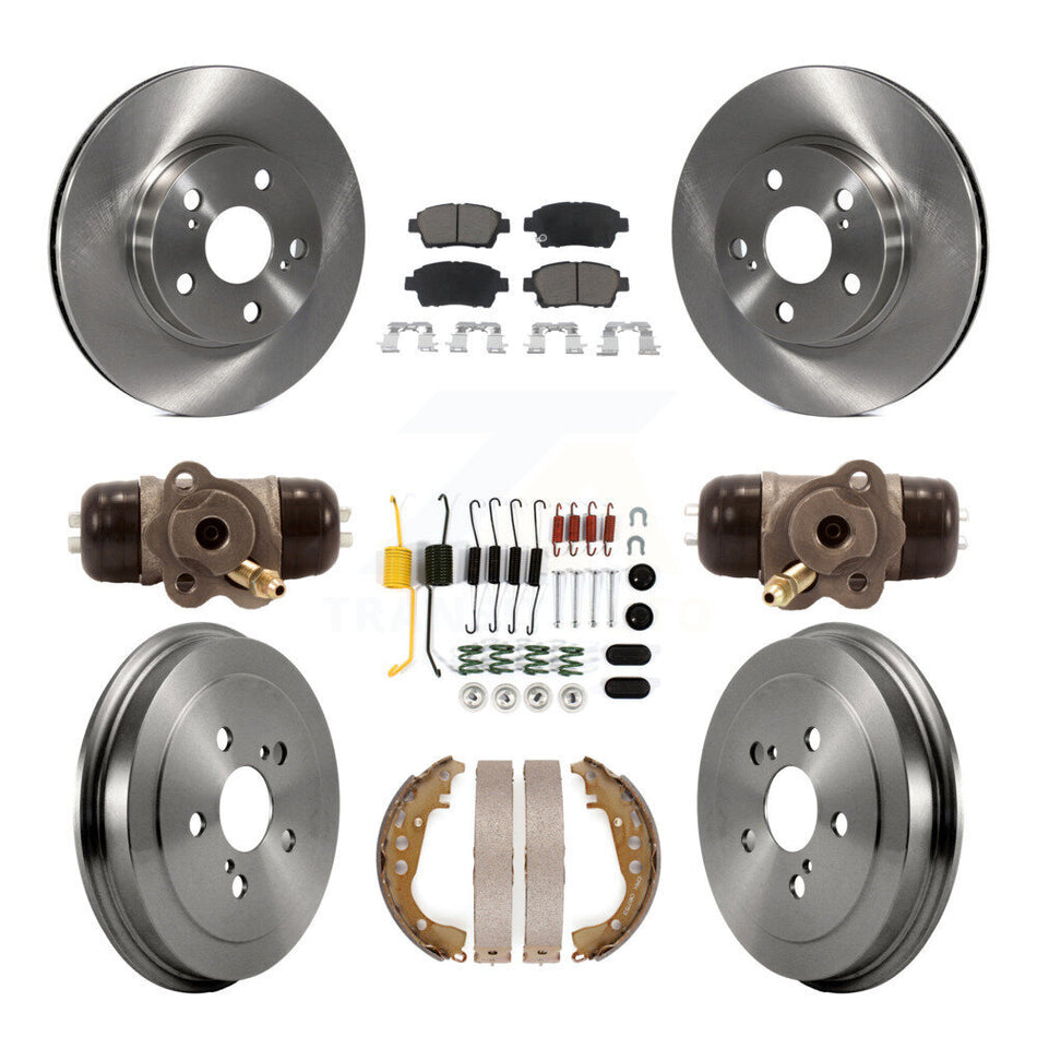 Front Rear Disc Brake Rotors Ceramic Pads And Drum Kit (9Pc) For 2004-2007 Toyota Prius K8C-102795