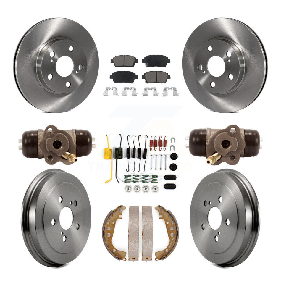 Front Rear Disc Brake Rotors Ceramic Pads And Drum Kit (9Pc) For 2004-2007 Toyota Prius K8C-102795