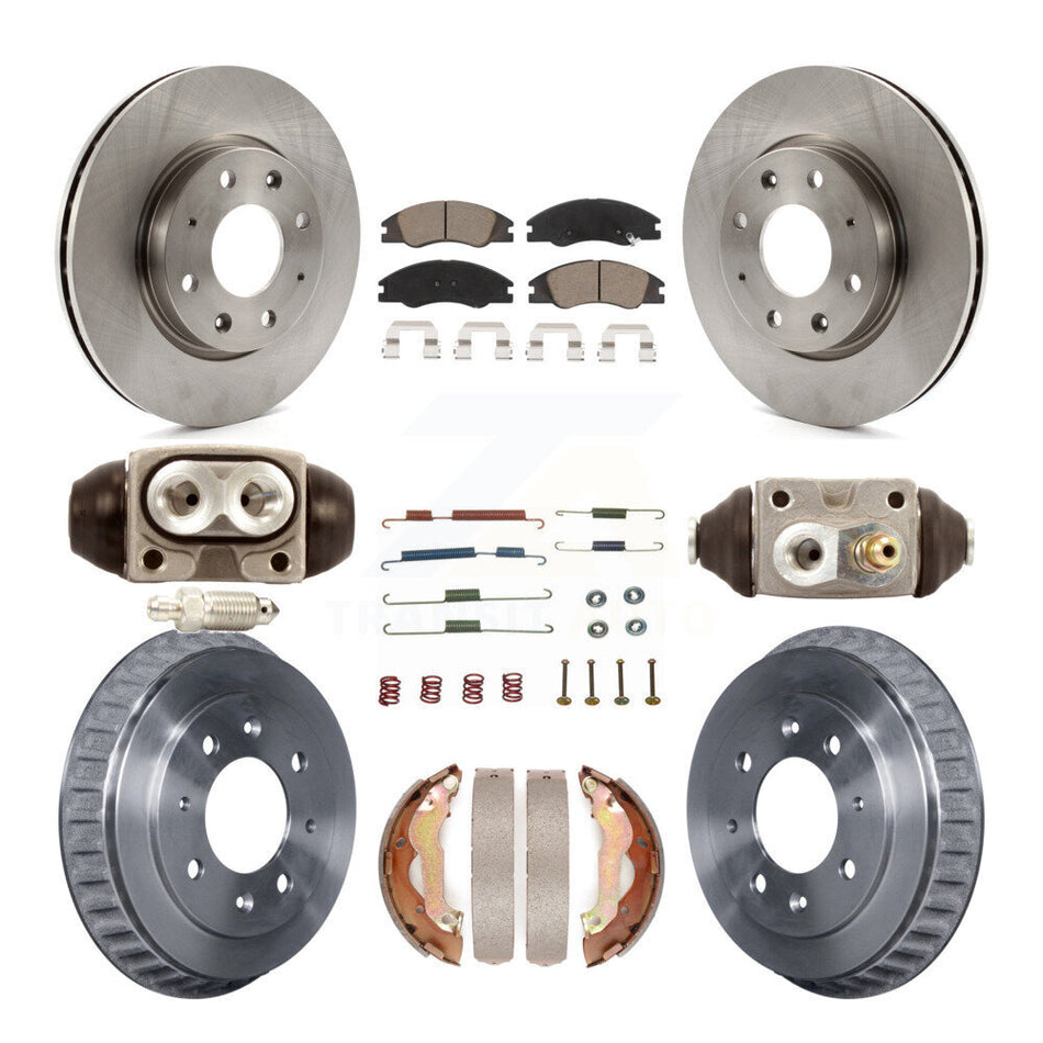 Front Rear Brake Rotors Ceramic Pad Drum Kit (9Pc) For 07-09 Kia Spectra rear brakes K8C-102808