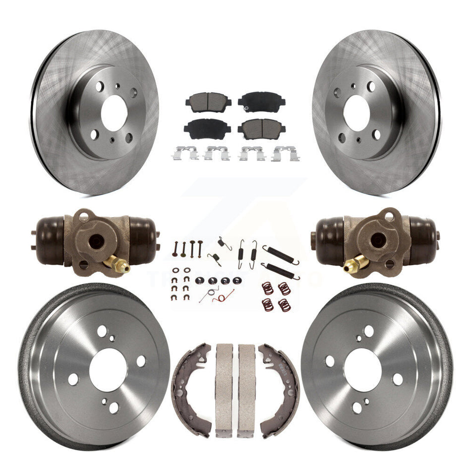 Front Rear Disc Brake Rotors Ceramic Pads And Drum Kit (9Pc) For 2001-2005 Toyota Echo K8C-102811